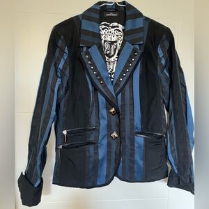 AIRField Striped Black and Blue Blazer